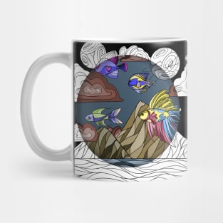 Cricled Space Fish Mug